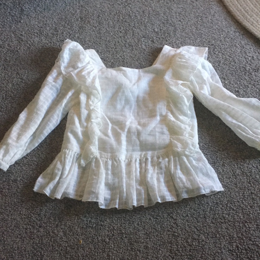 Zara Ruffled Long-Sleeved Shirt